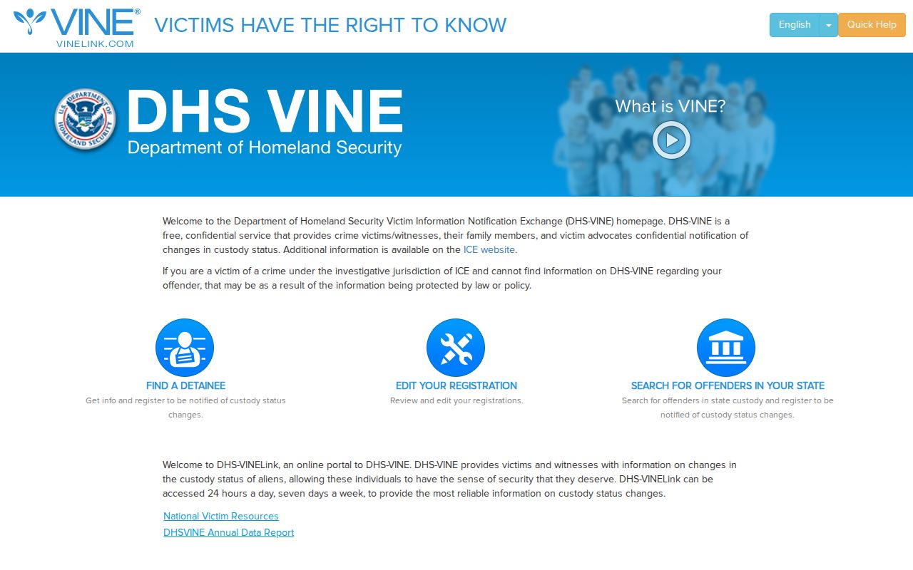 Hamilton County separate DHS VINE immigration custody notification resource