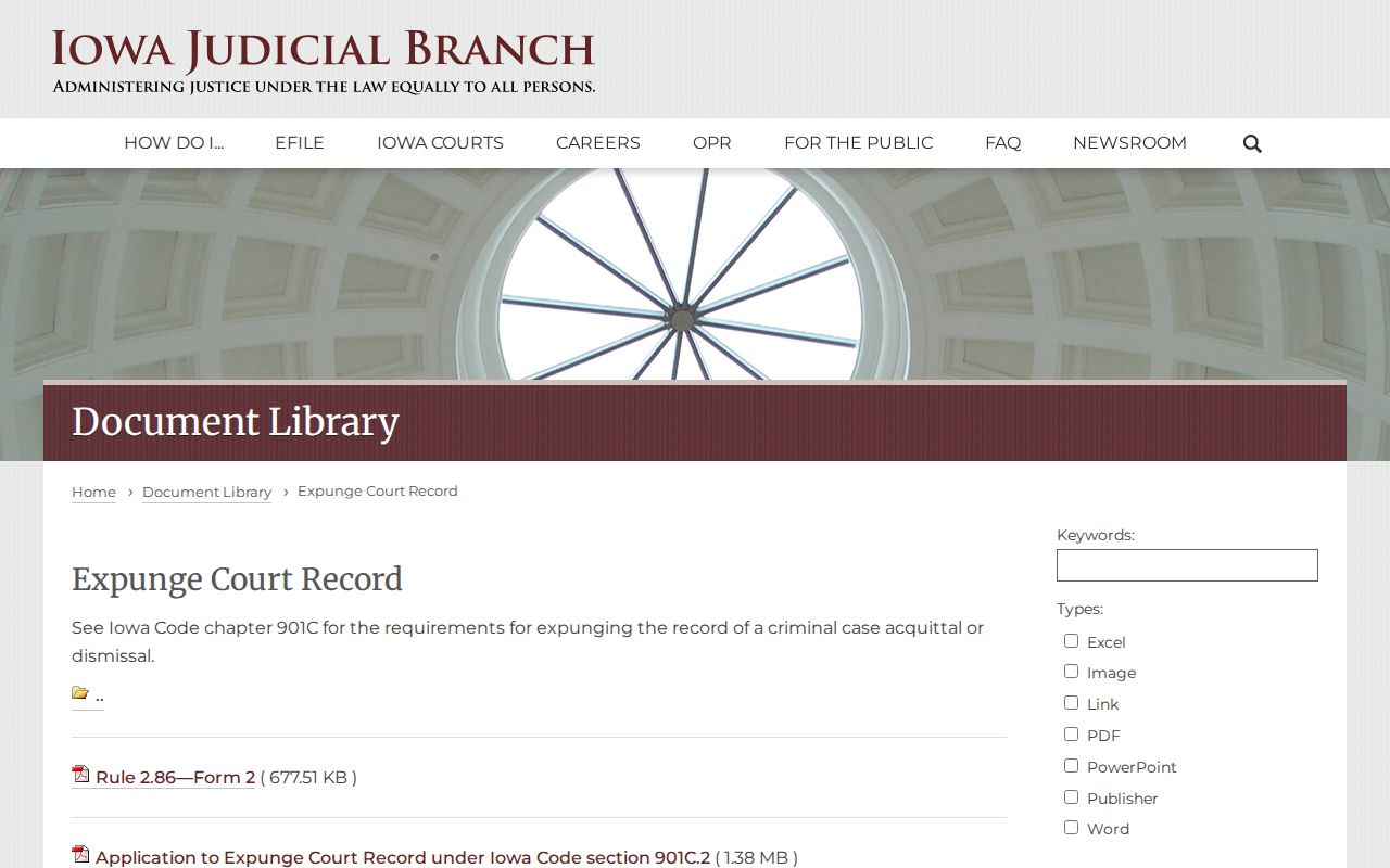 Iowa Judicial Branch official court forms collection